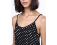 Women's Beach Boho Loose Dress,Polka Dot Strap Maxi Sleeveless Black Rayon Summer Low Rise Inelastic Opaque