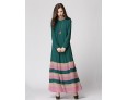 Women's Simple / Boho Rainbow Loose Large Size National Style Chiffion Dress,Round Neck Maxi