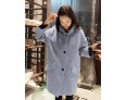 Women's Casual/Daily Simple Coat,Solid Shirt Collar Long Sleeve Winter Blue / Pink / Yellow Wool Thick