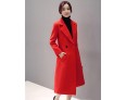 Fall Winter Going out Casual Women's Coat Solid Color Suit Collar Long Sleeve Long Section Maone Overcoat More Colors