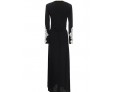 Women's Casual/Daily Simple Little Black / Swing Dress,Patchwork Round Neck Maxi Long Sleeve Black Polyester / Spandex Spring Mid Rise