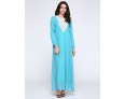 Women's Simple Loose / Chiffon Dress,Solid Round Neck Maxi Long Sleeve Blue / Red / Black / Green Polyester Fall