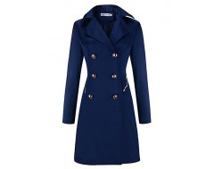 Women's Casual/Daily Sophisticated Coat,Solid Peaked Lapel Long Sleeve Winter Blue / Beige / Black Others Thick