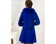 Women's Plus Size Coat,Solid Shirt Collar Long Sleeve Winter Blue / Black Wool / Others Thick