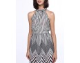 Women's Black & White Stripes Sexy Sleeveless Maxi Dress