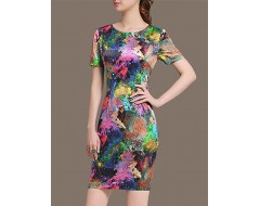 Women's Vintage Party Micro Elastic Sleeveless Knee-length Dress (Satin)