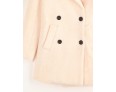 Women's Casual/Daily Simple Coat,Solid Notch Lapel Long Sleeve Fall Beige Wool Medium