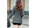 Women's Coat,Solid Long Sleeve Winter Red / Gray Wool / Others Thick