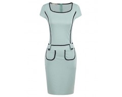 Women's Work / Casual / Day Patchwork Sheath Dress , Round Neck Knee-length Polyester