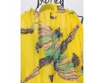 Beach Swing Dress,Print Maxi Sleeveless Yellow Summer Inelastic Thin