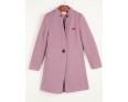 Women's Casual/Daily Simple Coat,Solid Notch Lapel Long Sleeve Spring Pink / Red / Green / Purple Wool Medium