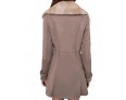 Women's Plus Size Simple Fur Coat,Solid Shirt Collar Long Sleeve Winter Brown Wool Thick