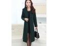 Women's Plus Size Simple CoatSolid Notch Lapel Long Sleeve Fall / Winter Red / Gray / Green Wool / Polyester Thick