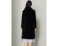 Women's Casual/Daily Simple Fur CoatSolid Cowl Long Sleeve Fall / Winter Black Wool Thick