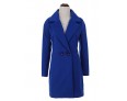 Women's Coat,Solid / Patchwork Peaked Lapel Long Sleeve Winter Blue / Black / Yellow Wool / Others Thick