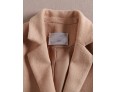 Boutique S Formal / Work Simple CoatSolid Peaked Lapel Long Sleeve Winter Beige Wool / Spandex Medium