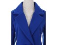 Women's Coat,Solid / Patchwork Peaked Lapel Long Sleeve Winter Blue / Black / Yellow Wool / Others Thick