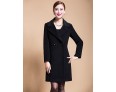 Women's Solid Blue / Black / Yellow Casual Loose Long Woolen Overcoat , Work / Plus Sizes Long Sleeve Wool