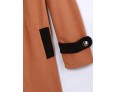 Women's Going out Street chic Coat,Color Block Round Neck Long Sleeve Winter Black / Brown Polyester Thick