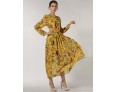 Women's Casual/Daily Swing Dress,Floral Crew Neck Maxi Long Sleeve Red / Yellow Polyester Spring