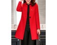 Women's Casual/Daily Simple Coat,Solid Notch Lapel Long Sleeve Spring Pink / Red / Green / Purple Wool Medium