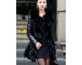 Women's Winter Fox Fur Leather Coat