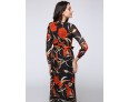 Women's Beach Trumpet/Mermaid Dress,Patchwork Stand Maxi Long Sleeve Orange Spandex Spring