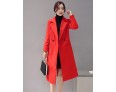 Fall Winter Going out Casual Women's Coat Solid Color Suit Collar Long Sleeve Long Section Maone Overcoat More Colors