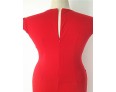 Women's Vintage V Neck Button Dress , Cotton Blends Red Bodycon/Casual/Party/Work