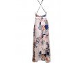 Women's Vintage Sexy Beach Print Cute Plus Sizes Micro Elastic Sleeveless Maxi Dress (Microfiber)