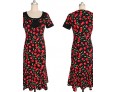 Women's Work Plus Size Dress,Print Round Neck Knee-length Short Sleeve Red / Black Summer