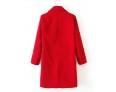 Women's Casual/Daily Plus Size Pea Coats,Solid Shirt Collar Long Sleeve Winter Red Wool