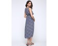 Women's Casual/Daily / Holiday / Plus Size Boho Chiffon / Swing Dress,Print Round Neck Midi Sleeveless Blue Polyester Summer High Rise