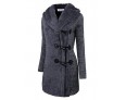 Women's Going out / Casual/Daily /Street chic / Chinoiserie Coat,Solid V Neck Long Sleeve Winter Blue BN0889