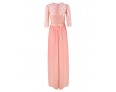 Women's Sexy Patchwork Swing Dress,Round Neck Maxi Polyester Lace Randomly