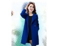 Women's Plus Size Coat,Solid Asymmetrical Long Sleeve Winter Blue / Black / Yellow Others Medium