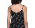 Women's Beach Boho Loose Dress,Polka Dot Strap Maxi Sleeveless Black Rayon Summer Low Rise Inelastic Opaque