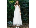 Women's Party/Cocktail Vintage A Line Dress Round Neck Maxi Long Sleeve Red / White Polyester All Seasons