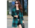 Women's Casual/Daily Simple Coat,Print Shirt Collar Long Sleeve Winter Blue / Red / Black Acrylic Thick