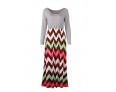 Women's Beach Loose Dress,Striped / Print Round Neck Maxi Long Sleeve Gray / Green Cotton Fall