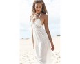 Women's Sexy / Simple Patchwork Chiffon Dress , Halter Maxi Polyester