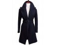 Women's Formal Simple Coat,Solid Shirt Collar Long Sleeve Winter Blue / Black Wool Thick