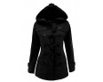 Women's Going out Simple Coat,Houndstooth / Check Shirt Collar Long / Winter Black Wool / Cotton / Polyester Thick