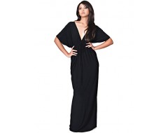 Women's Plus Size Casual/Daily Sexy Swing Dress,Solid Deep V Maxi ? Length SleevePolyester Nylon Summer