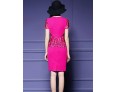 Women's Sophisticated Print Bodycon Dress,Round Neck Knee-length Polyester