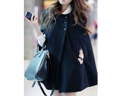 WinterWomen's Solid Color Black Coats & Jackets , Sexy / Casual / Work Cowl Long Sleeve