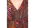 Women's Print Blue/Orange/Purple Dress,Maxi Deep V Sleeveless 