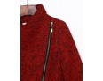 Women's Casual/Daily Simple Coat,Print Shirt Collar Long Sleeve Winter Red / Gray Wool Thick