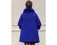 Women's Plus Size / Casual/Daily Simple Coat,Solid Round Neck Long Sleeve Winter Blue / Yellow Wool / Faux Fur Thick