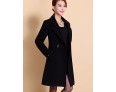 Women's Coat,Solid / Patchwork Peaked Lapel Long Sleeve Winter Blue / Black / Yellow Wool / Others Thick